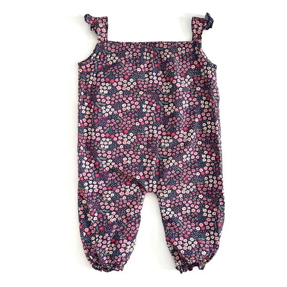 Lilly+Sid Ditsy Floral Dungarees Organic Cotton Jumpsuit 18-24 Months - Picture 9 of 9